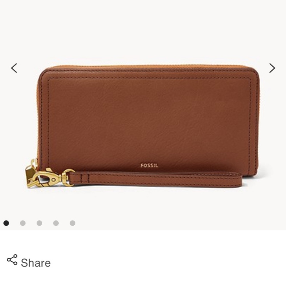 NEW Fossil Logan RFID Zip Around Clutch